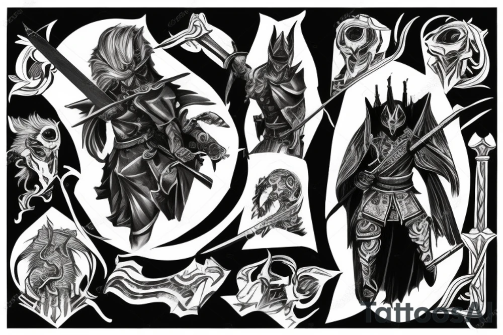 shadow knight with a sword tattoo idea