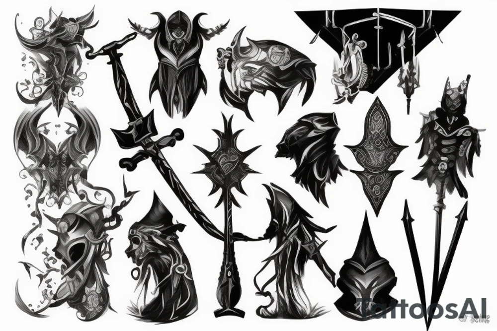 shadow knight with a sword tattoo idea