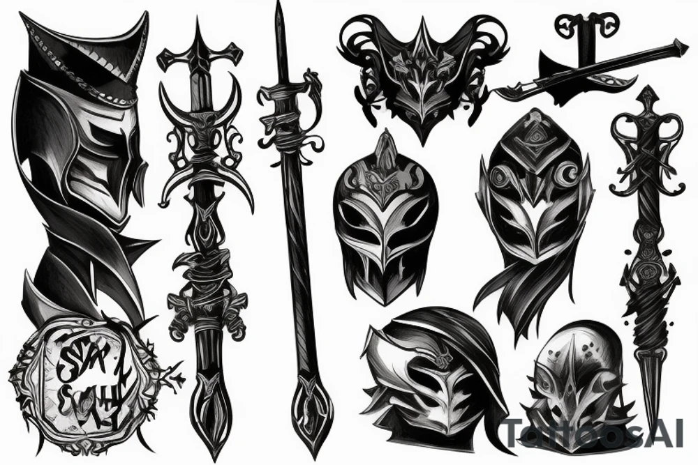 shadow knight with a sword tattoo idea