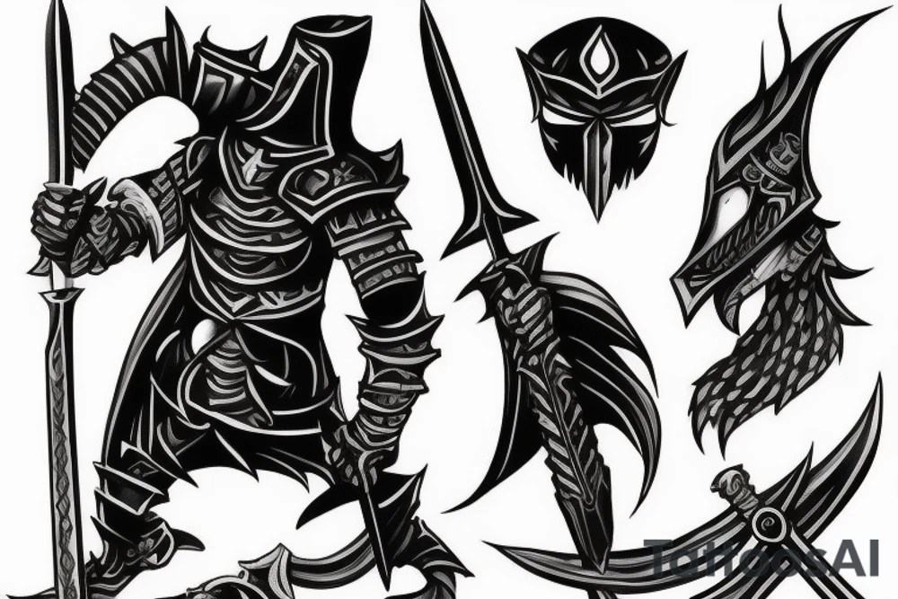 shadow knight with a sword tattoo idea