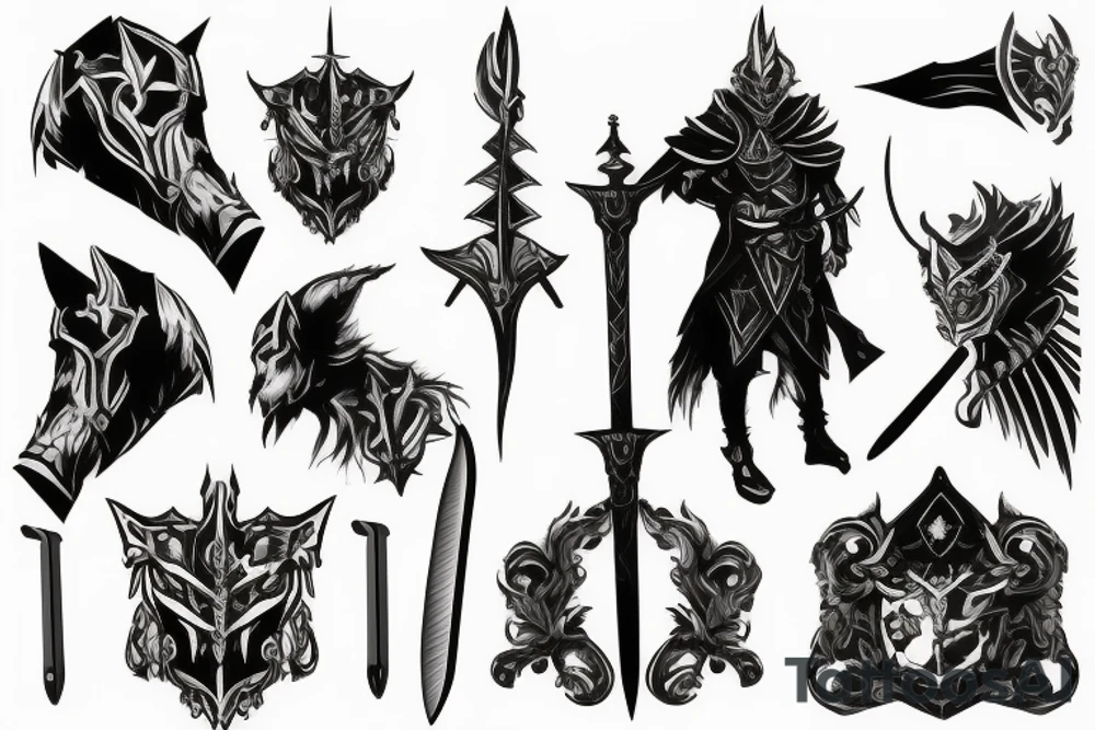 shadow knight with a sword tattoo idea