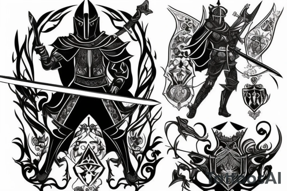 shadow knight with a sword tattoo idea