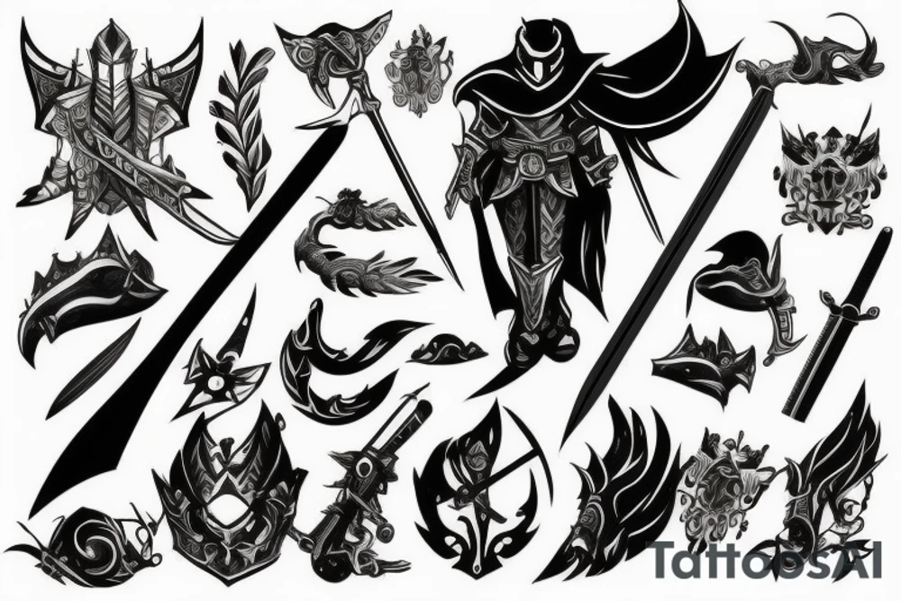 shadow knight with a sword tattoo idea