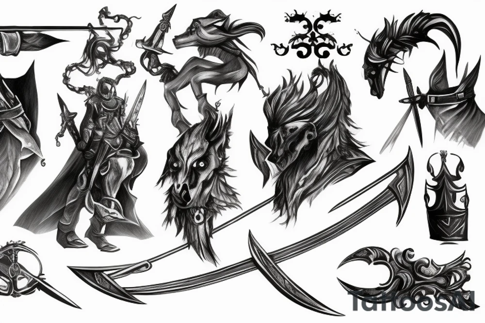 shadow knight with a sword tattoo idea