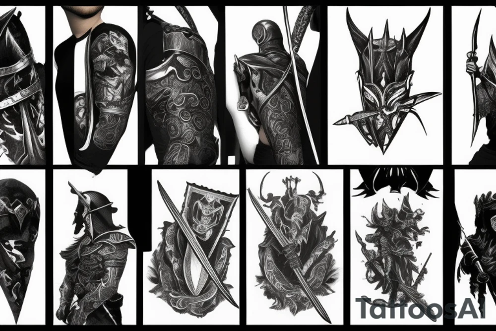 shadow knight with a sword tattoo idea
