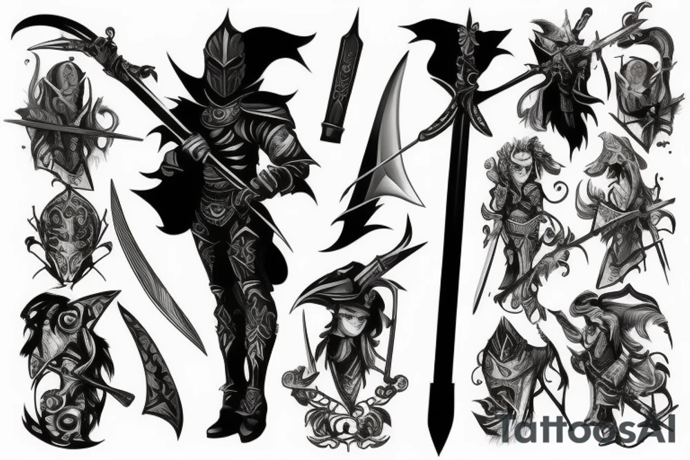 shadow knight with a sword tattoo idea