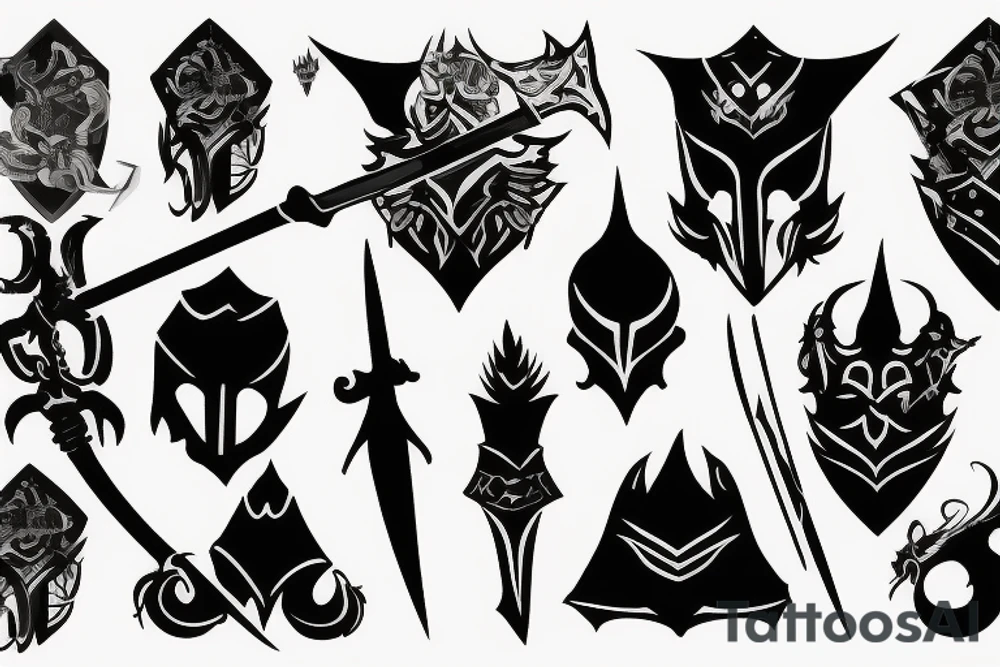 shadow knight with a sword tattoo idea