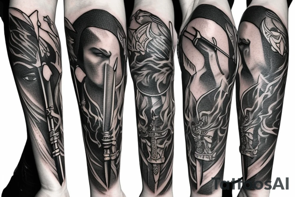 shadow knight with a sword tattoo idea