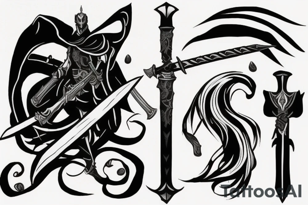 shadow knight with a sword tattoo idea