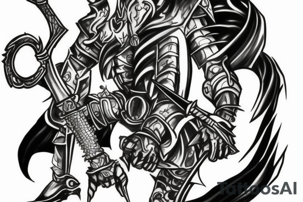 shadow knight with a sword tattoo idea