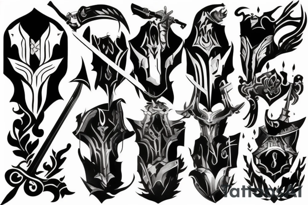 shadow knight with a sword tattoo idea