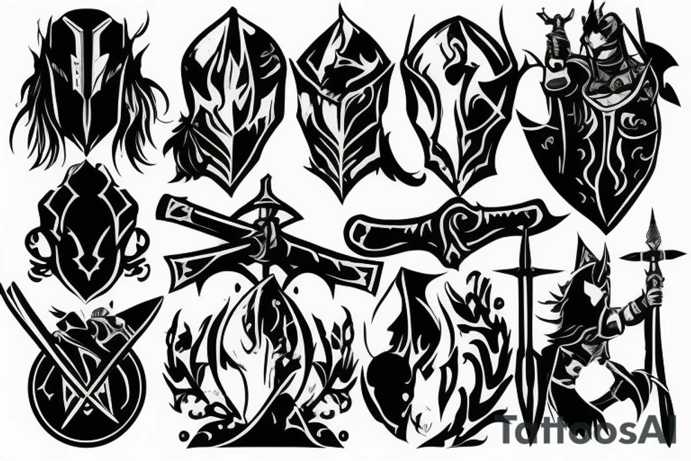 shadow knight with a sword tattoo idea
