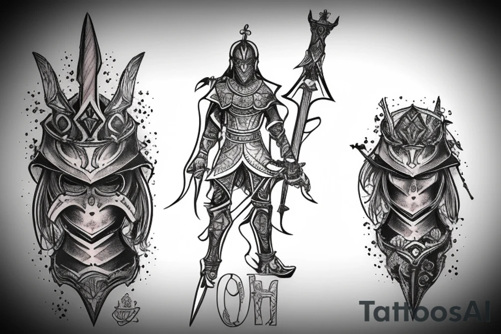shadow knight with a sword tattoo idea