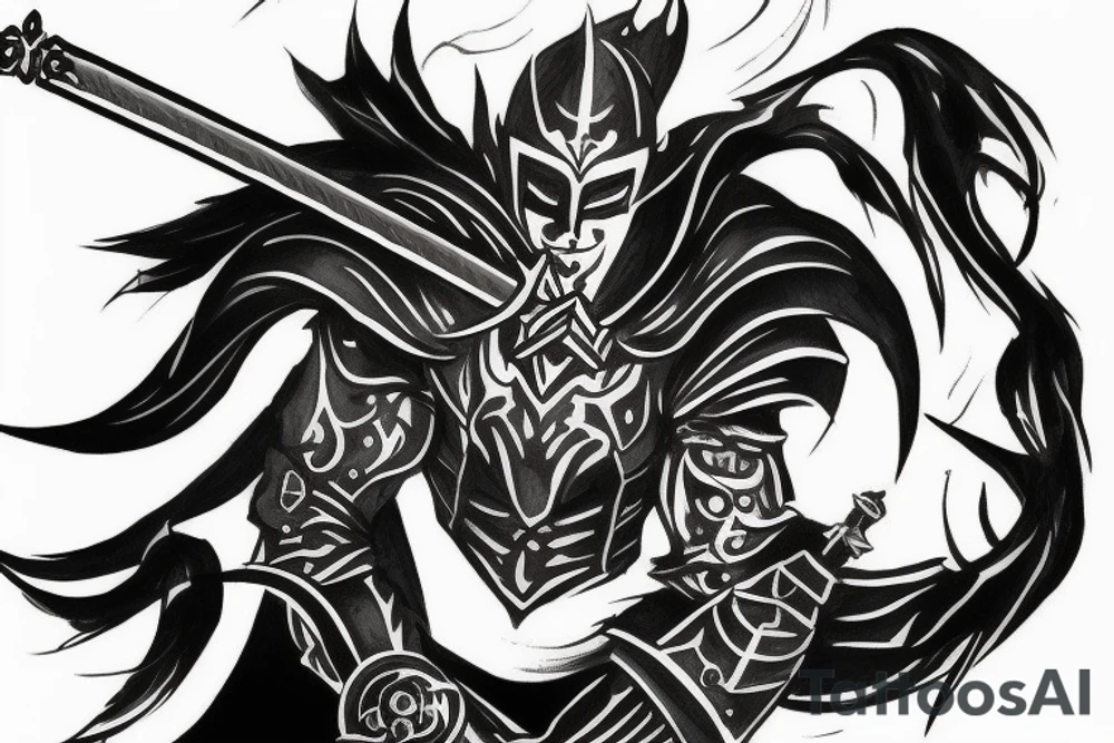 shadow knight with a sword tattoo idea