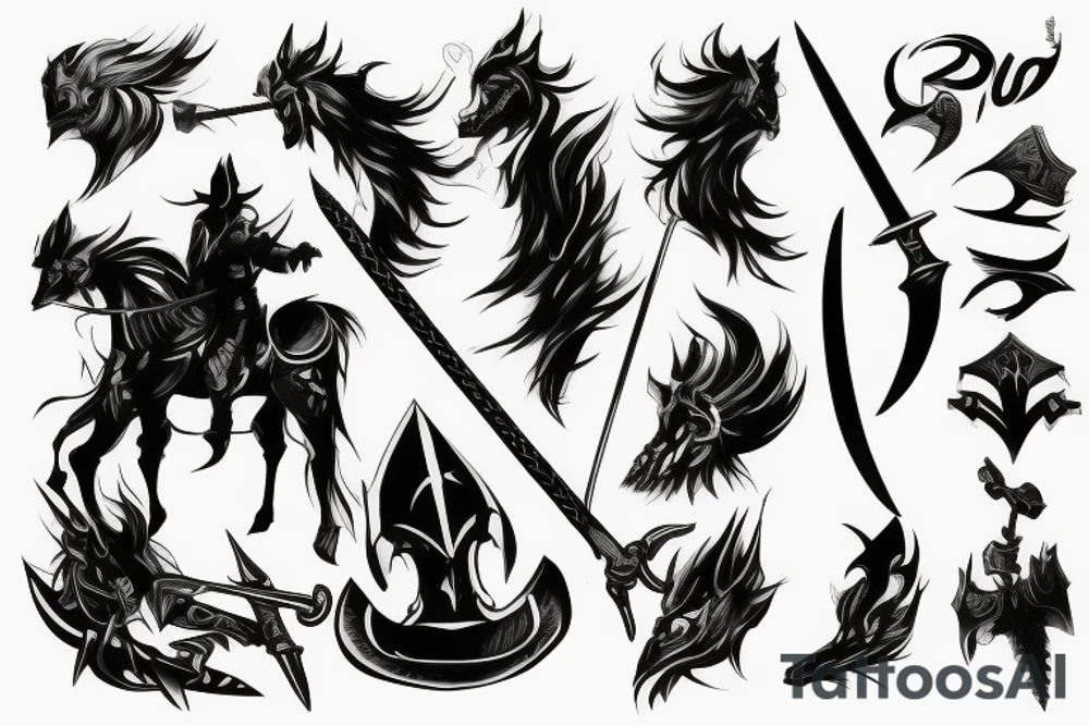 shadow knight with a sword tattoo idea