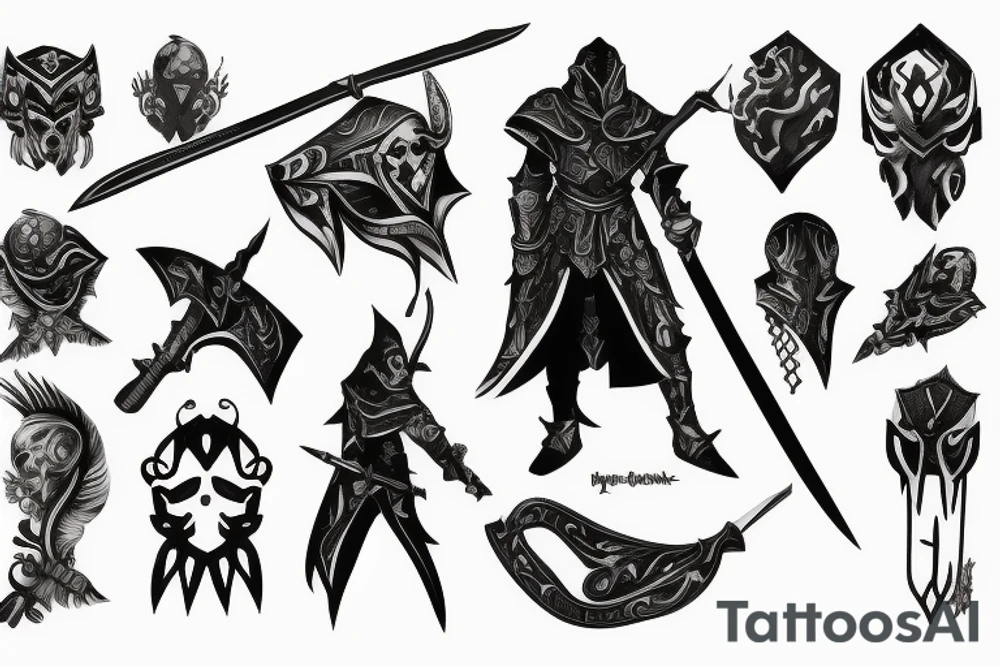 shadow knight with a sword tattoo idea