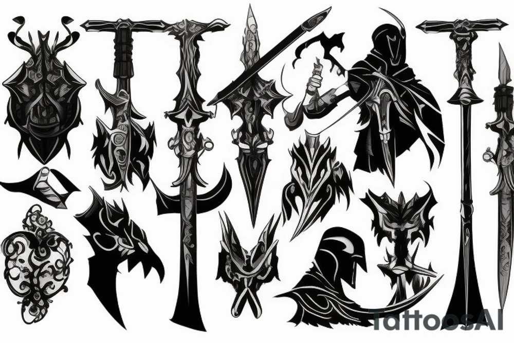 shadow knight with a sword tattoo idea