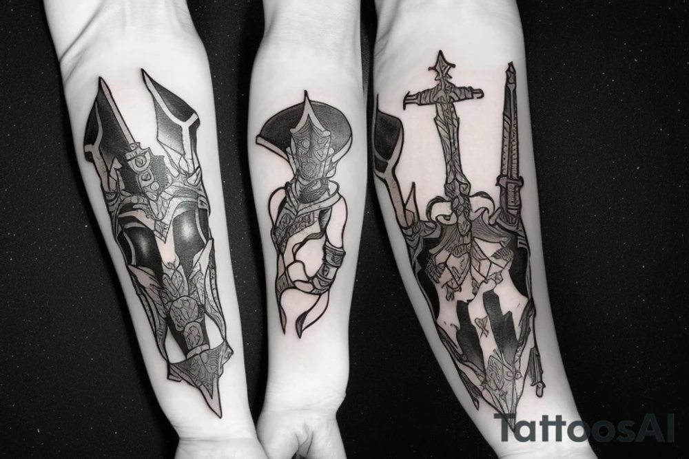 shadow knight with a sword tattoo idea