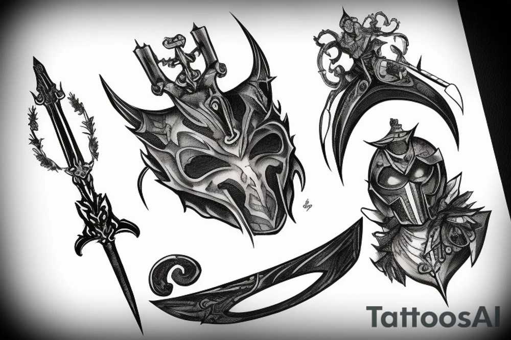 shadow knight with a sword tattoo idea