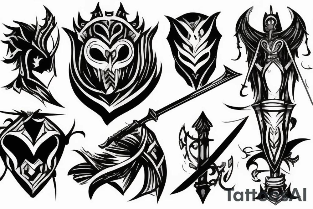 shadow knight with a sword tattoo idea