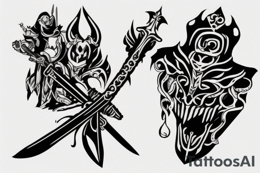 shadow knight with a sword tattoo idea