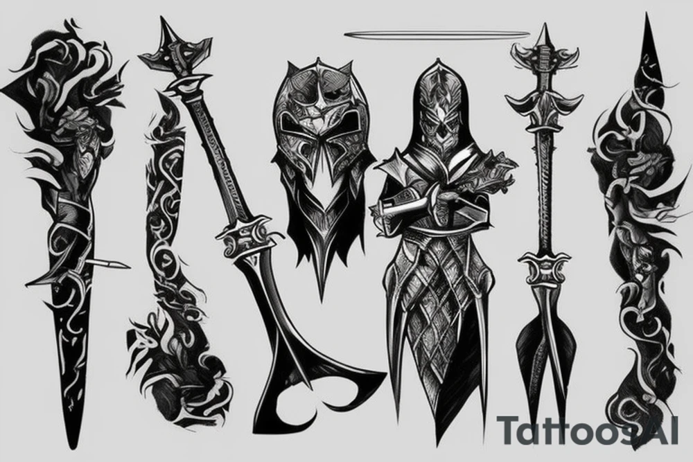 shadow knight with a sword tattoo idea