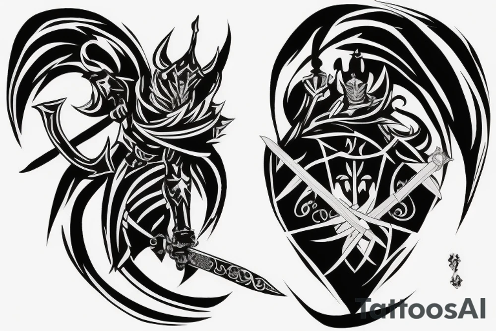 shadow knight with a sword tattoo idea