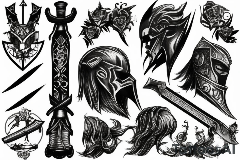 shadow knight with a sword tattoo idea