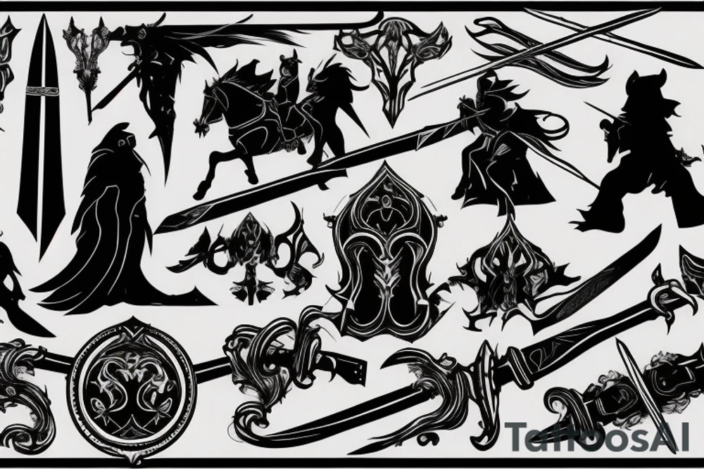 shadow knight with a sword tattoo idea
