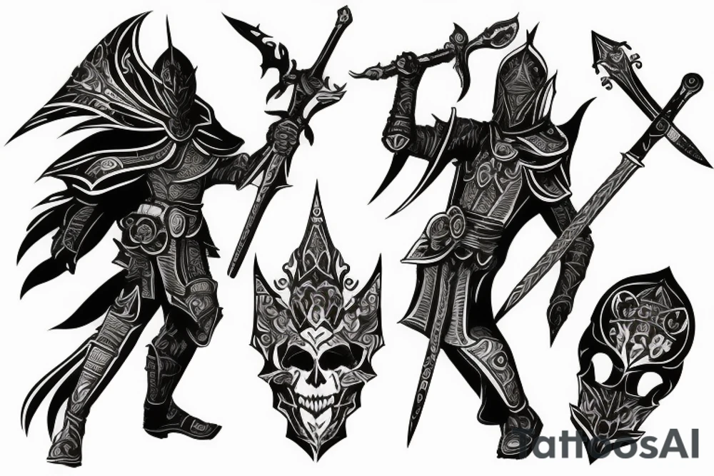 shadow knight with a sword tattoo idea