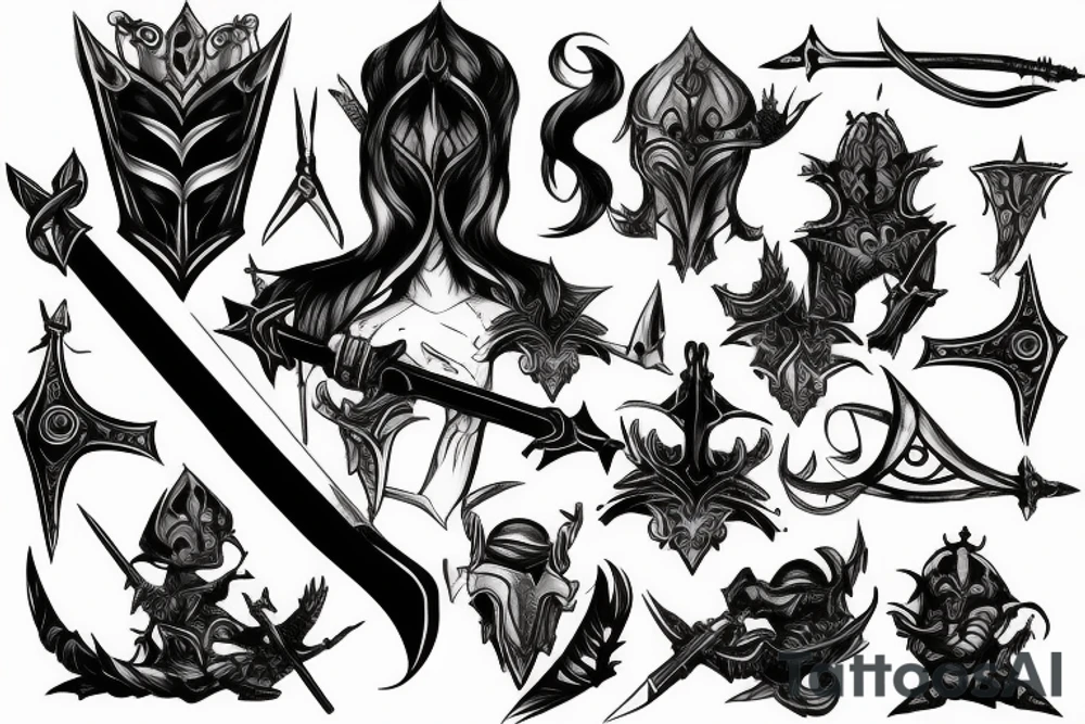 shadow knight with a sword tattoo idea