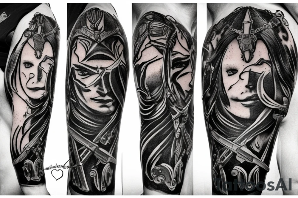 shadow knight with a sword tattoo idea