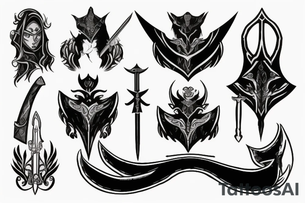shadow knight with a sword tattoo idea