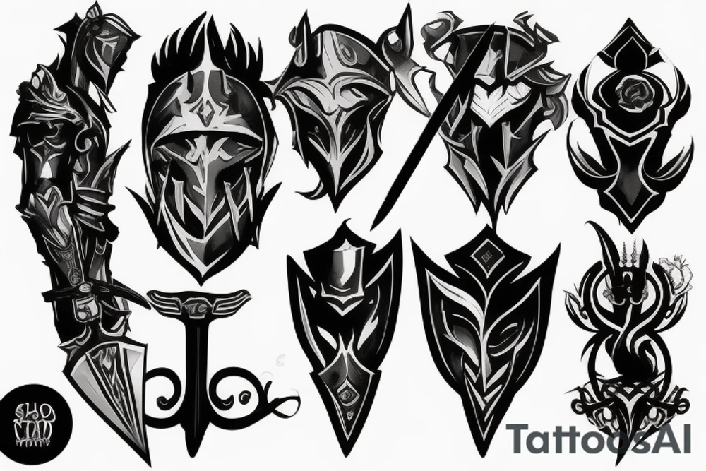 shadow knight with a sword tattoo idea