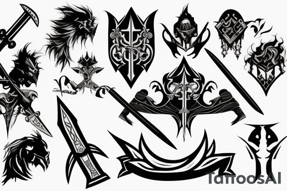shadow knight with a sword tattoo idea