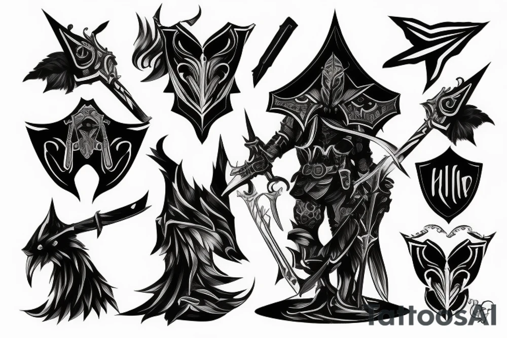 shadow knight with a sword tattoo idea