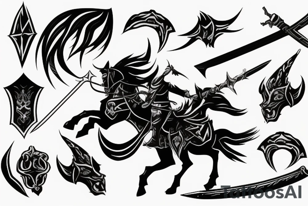 shadow knight with a sword tattoo idea