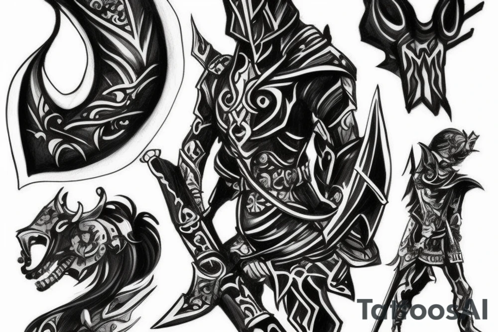 shadow knight with a sword tattoo idea