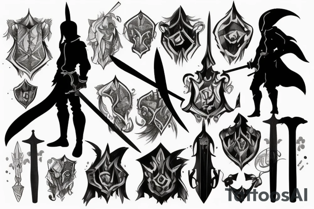 shadow knight with a sword tattoo idea