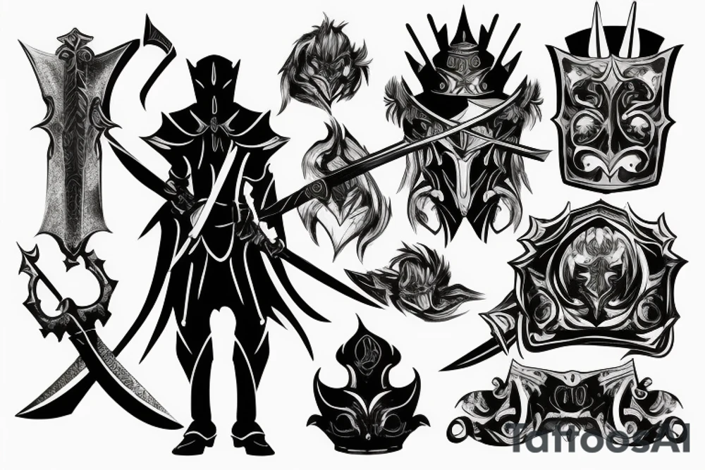 shadow knight with a sword tattoo idea