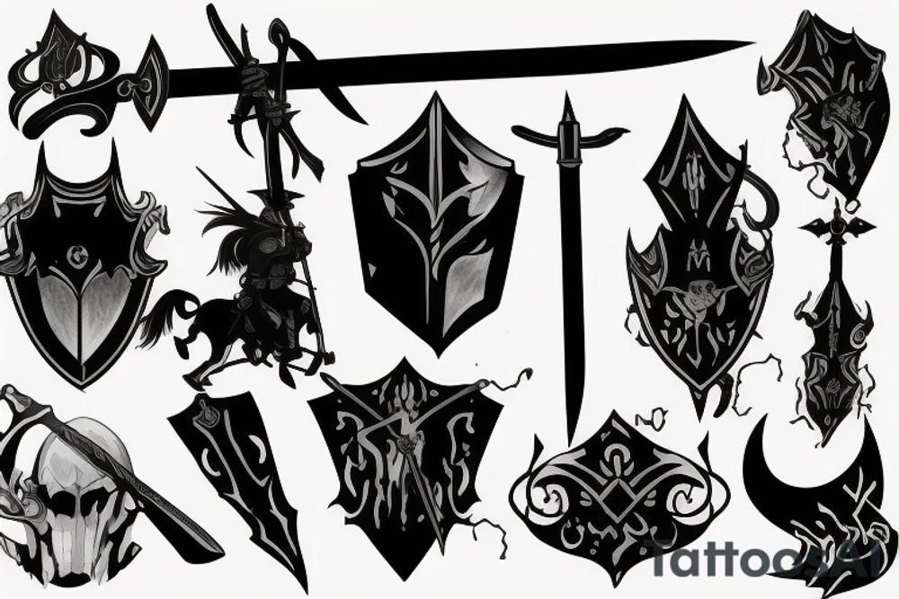 shadow knight with a sword tattoo idea