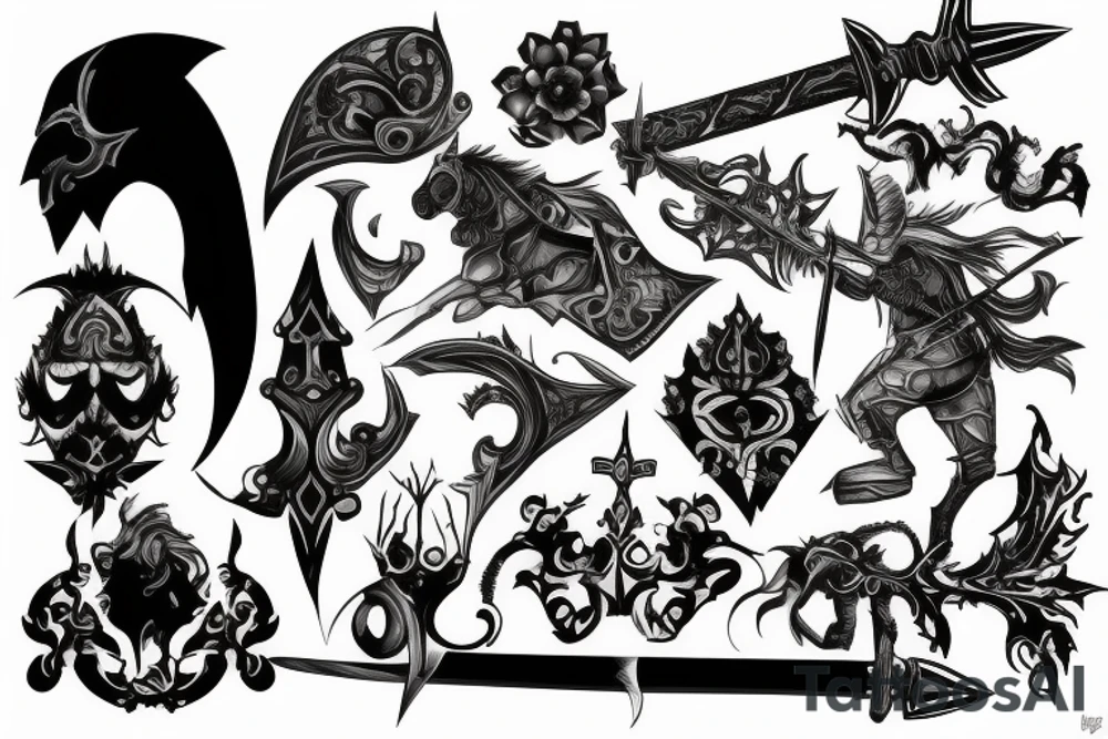 shadow knight with a sword tattoo idea
