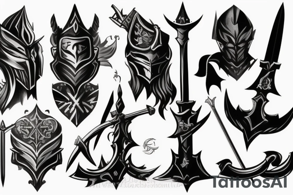 shadow knight with a sword tattoo idea