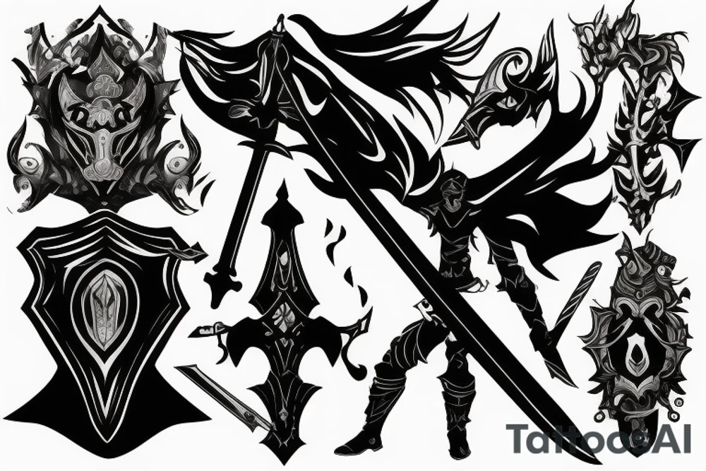 shadow knight with a sword tattoo idea