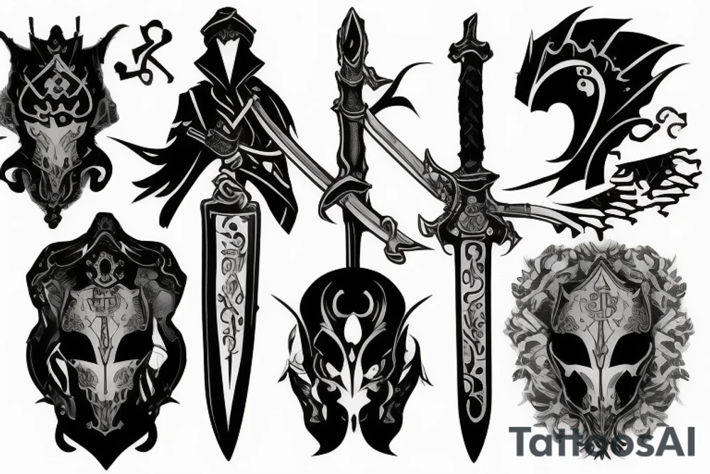 shadow knight with a sword tattoo idea