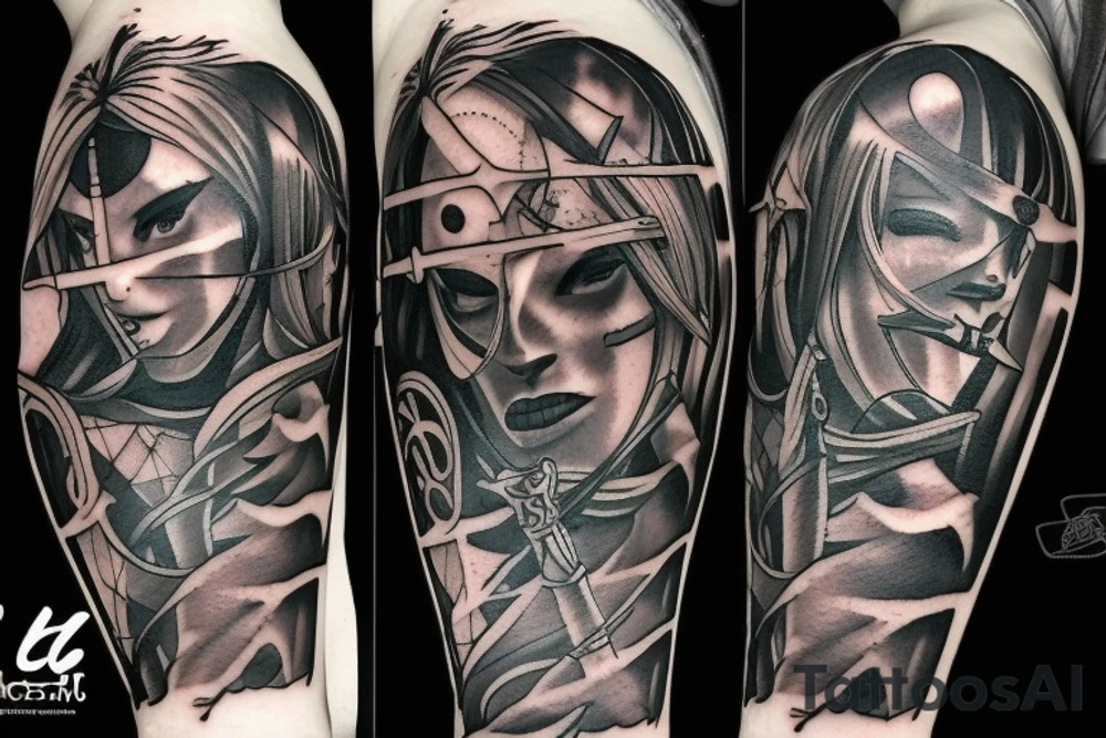 shadow knight with a sword tattoo idea
