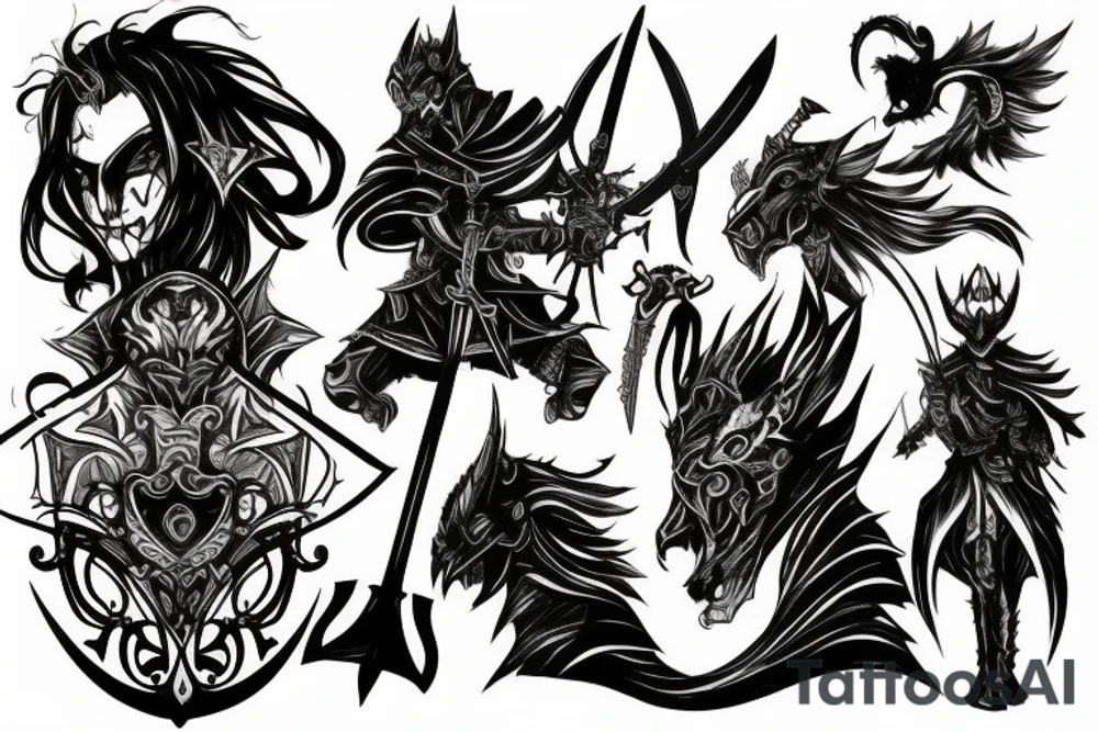 shadow knight with a sword tattoo idea