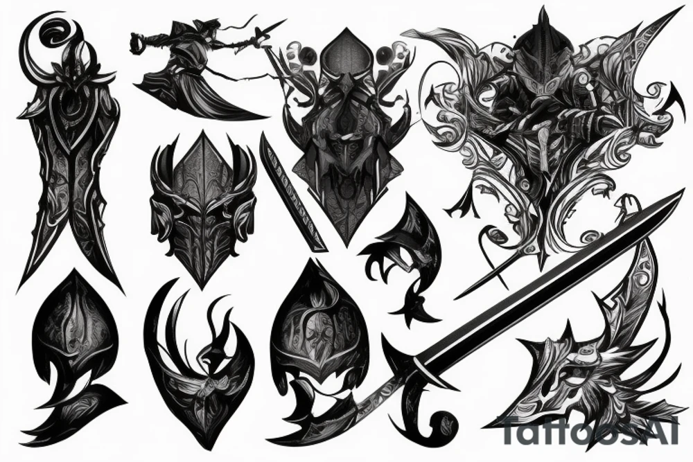 shadow knight with a sword tattoo idea