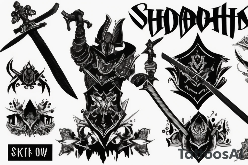 shadow knight with a sword tattoo idea