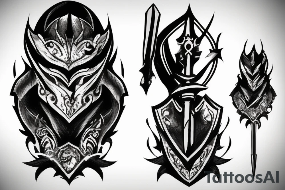 shadow knight with a sword tattoo idea